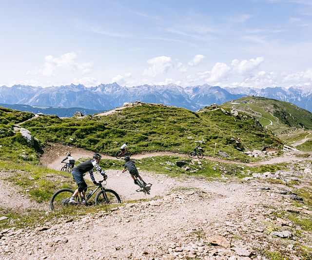 Mountain biking on the Hochzeiger - ibex trail