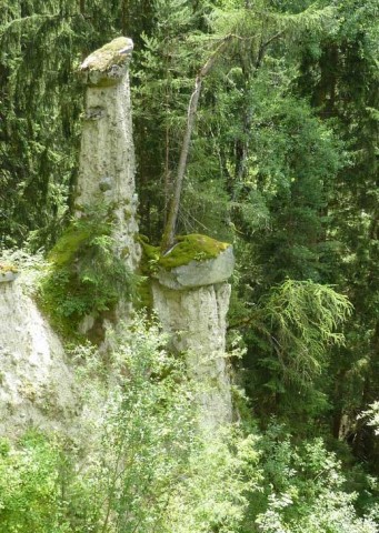 Earth pyramids in the hamlet in Wald