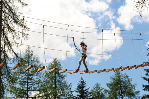 Plenty of air under the feet in the Jerzens high rope garden